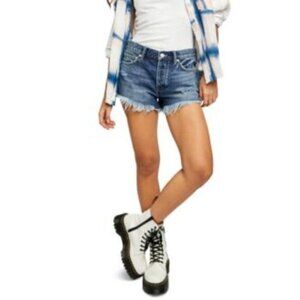 Free People Loving Good Vibrations Destructed Mid Indigo 30 NWT
